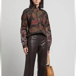 SALVATORE FERRAGAMO  EMBROIDED FLOREAL SHIRT blouses sz 38 nwt